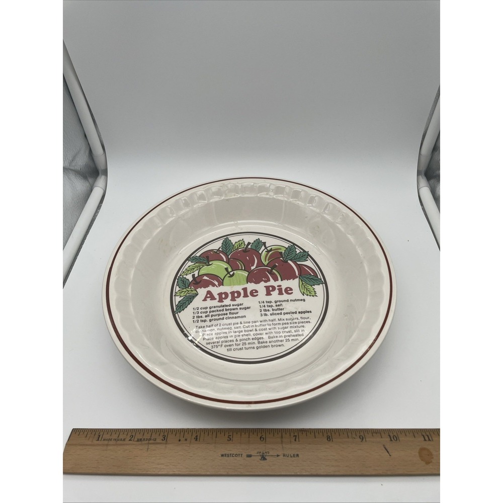 VINTAGE Sunnycraft  "Sunny's Pride" Apple Pie Baking Dish Sunstone 10.5" recipe